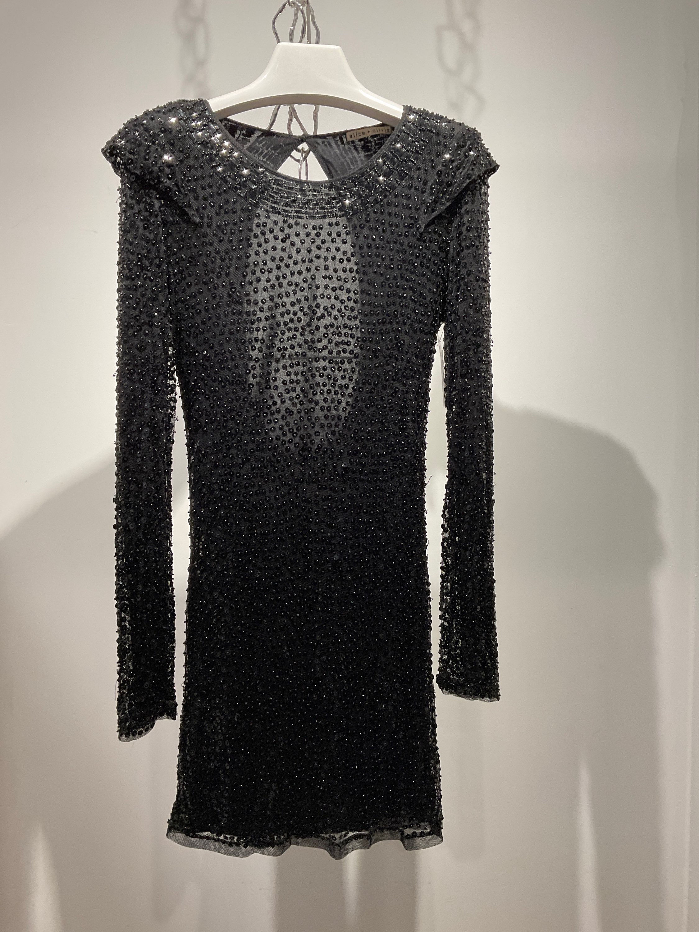 ALICE ET OLIVIA - Robe de paillettes  noire - S/M