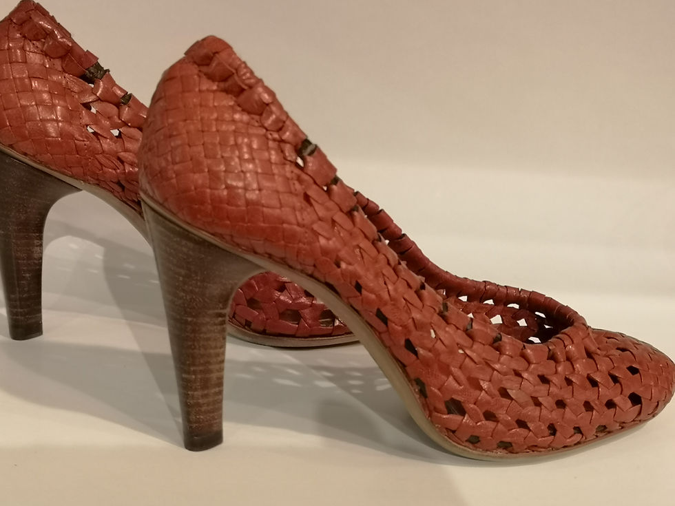 Miniature : HUGO BOSS - Talon cuir tressé rouge - 9 (39)