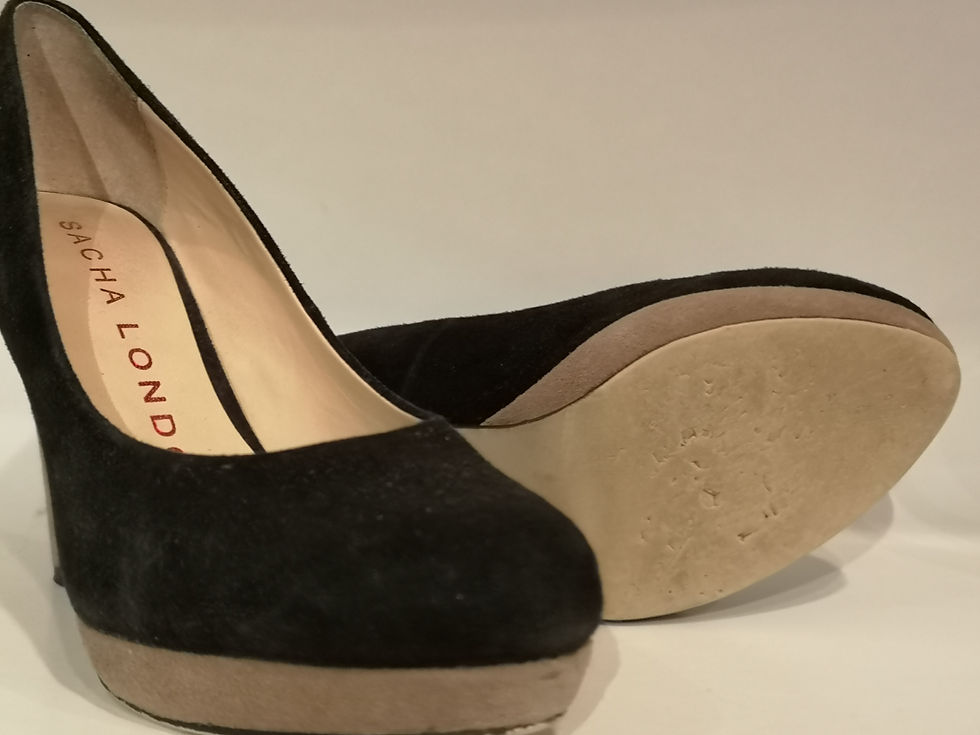Miniature : SACHA LONDON - Talon cuir noir et tan - 6 1/2