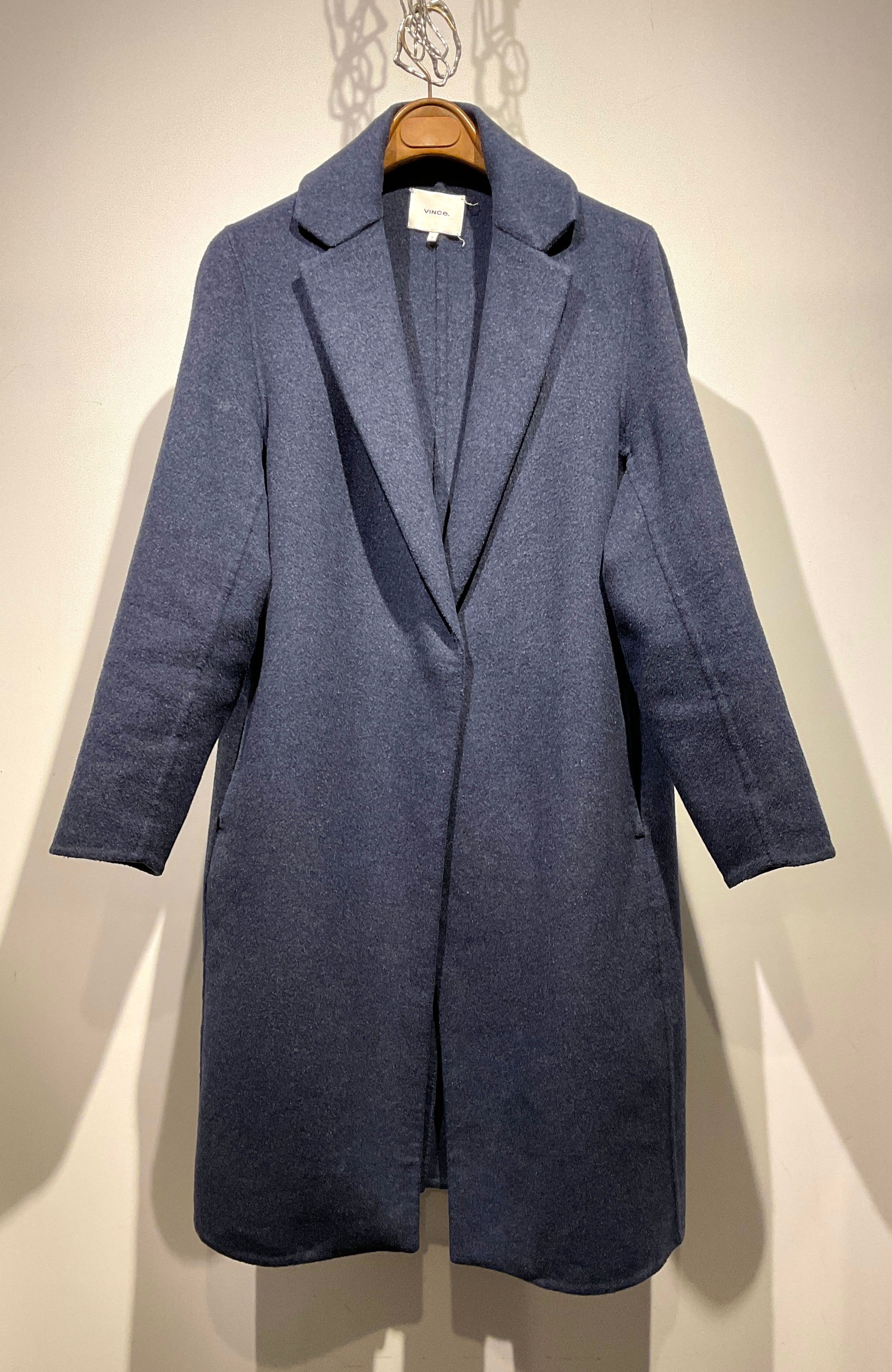 VINCE - Manteau laine (bleu) - S