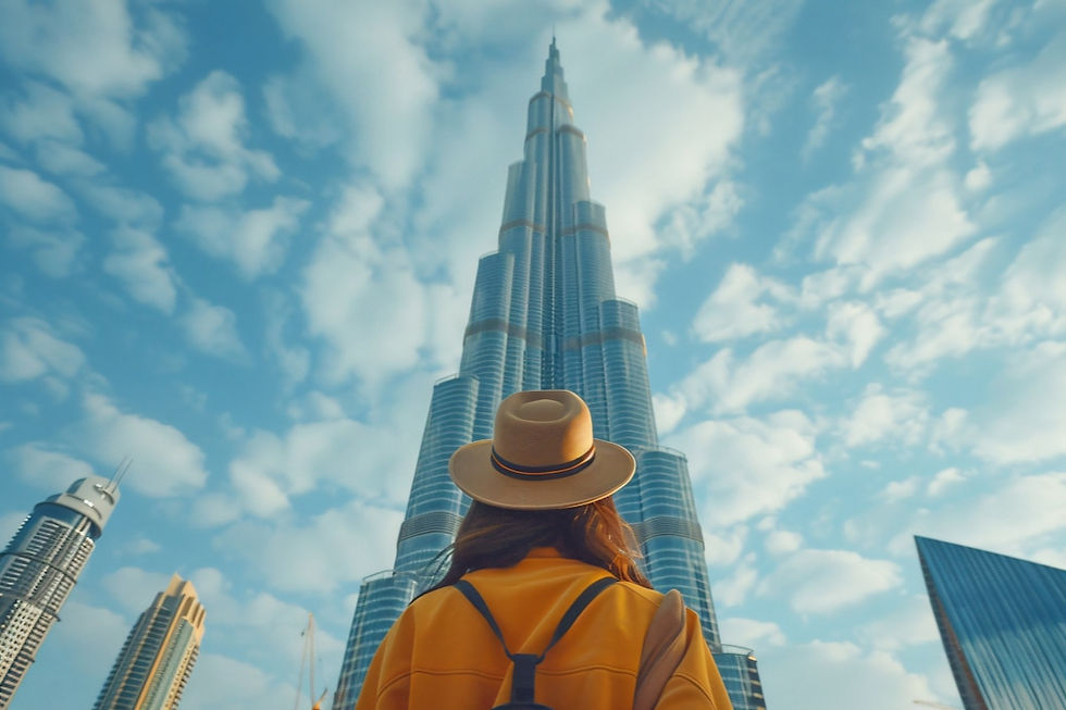 Portrait of a woman visiting luxurious city of Dubai