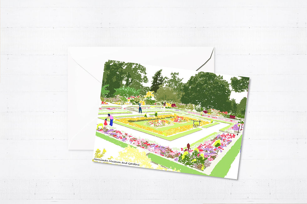 Njeri Illustrated Greeting Card Horniman Museum and Gardens London City Scene Art Illustration