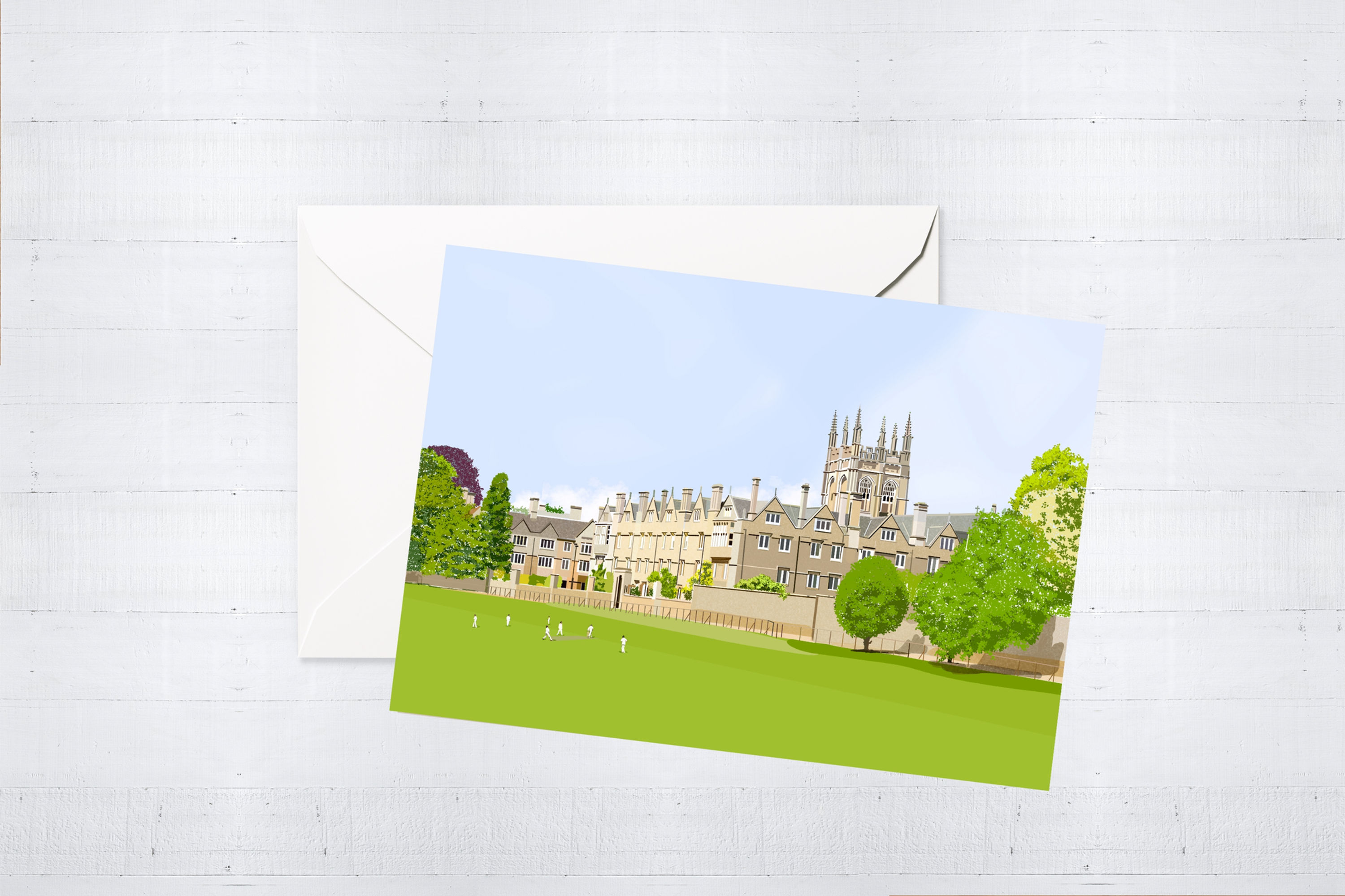 Njeri Illustrated Greeting Card Oxford City Scene Art Illustration Letterbox Gift