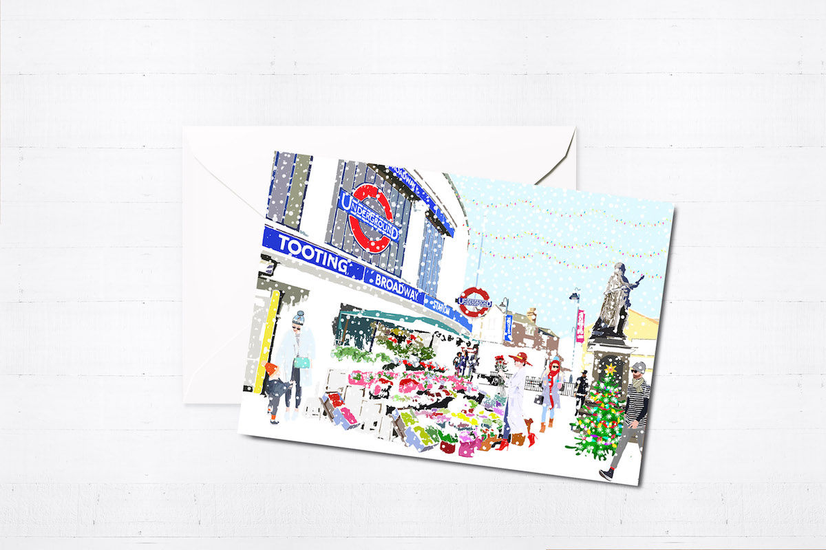 Tooting Broadway Station Christmas Greeting Cards [Wholesale] - Pack of 6