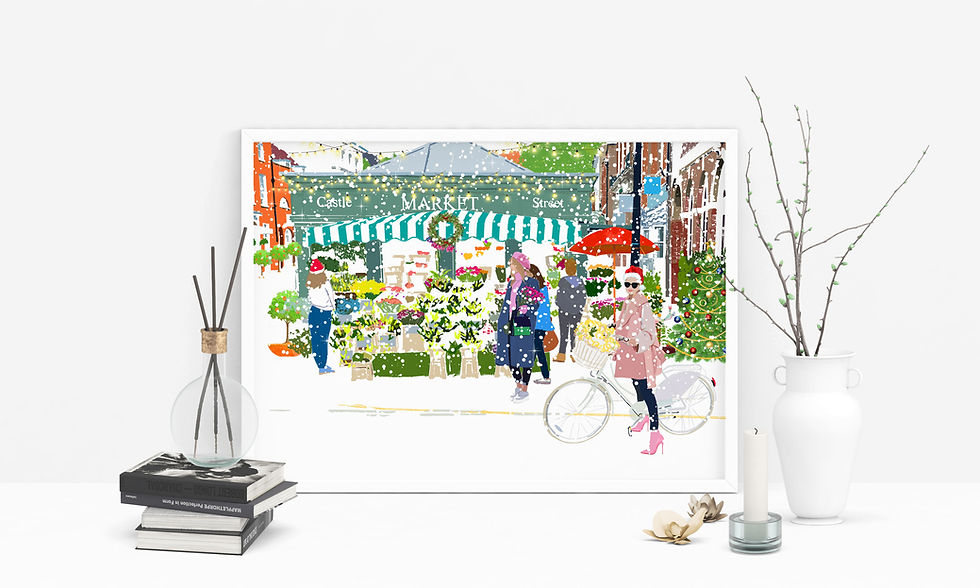 Christmas Art Prints, Handmade, Wall Art, Farnham Art, Holiday Print, Thinking of You, Personalized Gift, Christmas Gift