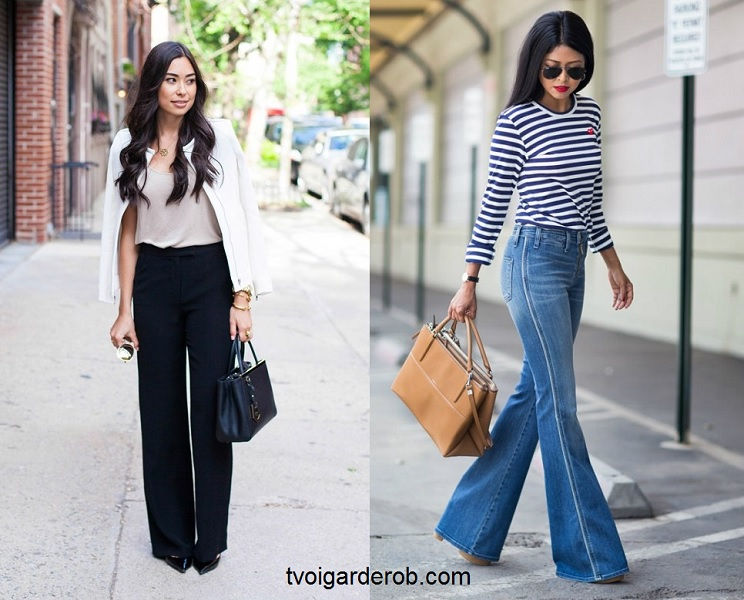 Брюки прямые, брюки расклешенные, брюки с завышенной талией, джинсы для типа фигуры груша, джинсы расклешенные, джинсы с завышенной талией, брюки для типа фигуры груша, брюки для типа фигуры треугольник, А-тип, блог о моде и стиле, модный блог