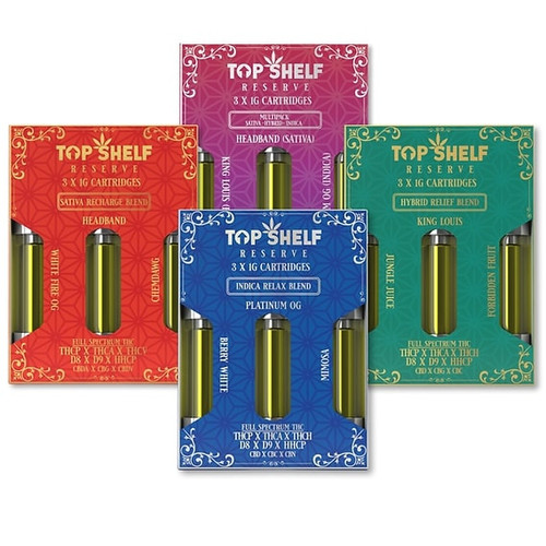 Variety 4 x 3 Pack "One of Each" Carts Top Shelf Hemp Co.