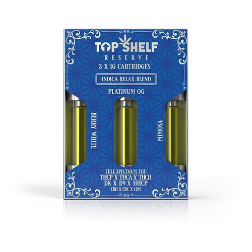 OG Indica "Relax" Blend 3 Pack Cartridges Top Shelf Hemp Co.