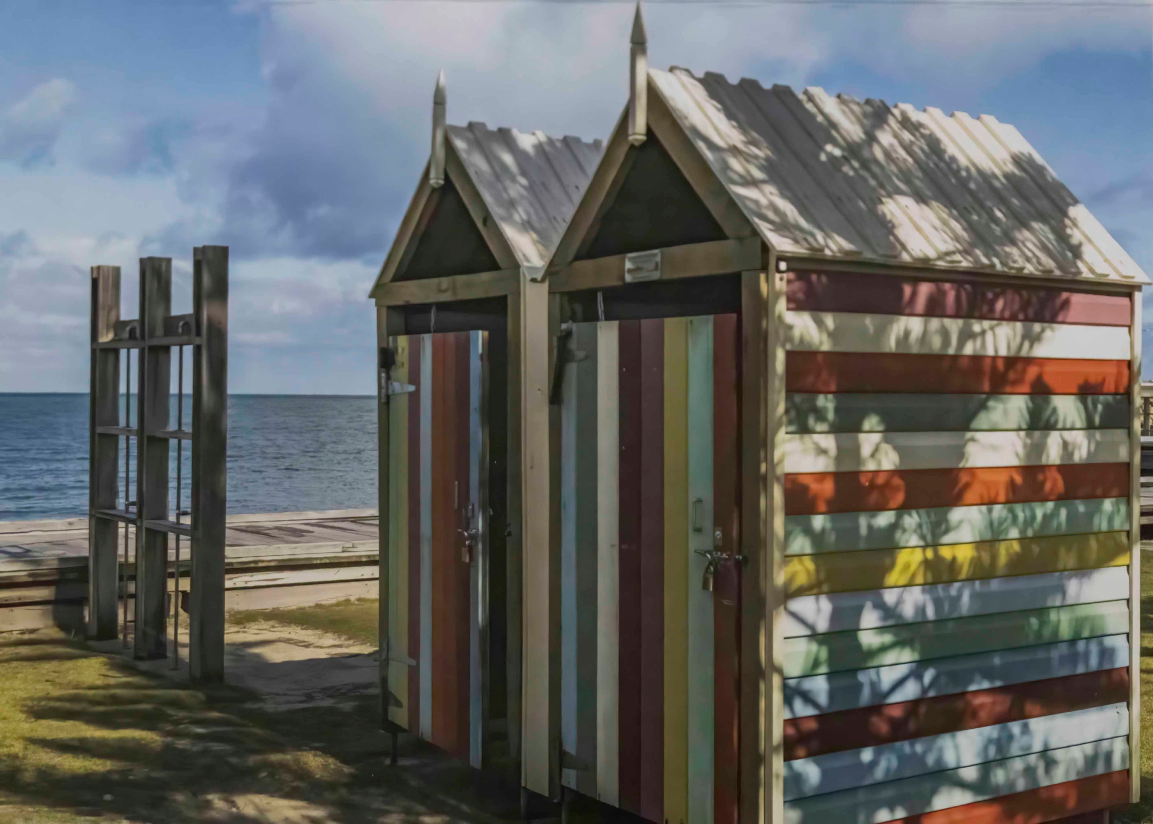 Discontinued Card No 1880 Colourful sheds at Bather's Beach