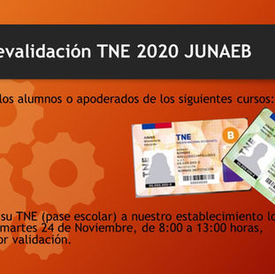 Revalidación TNE 2020 JUNAEB