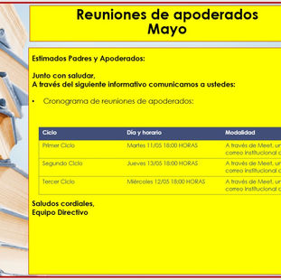 Reunión de apoderados - Mayo 2021