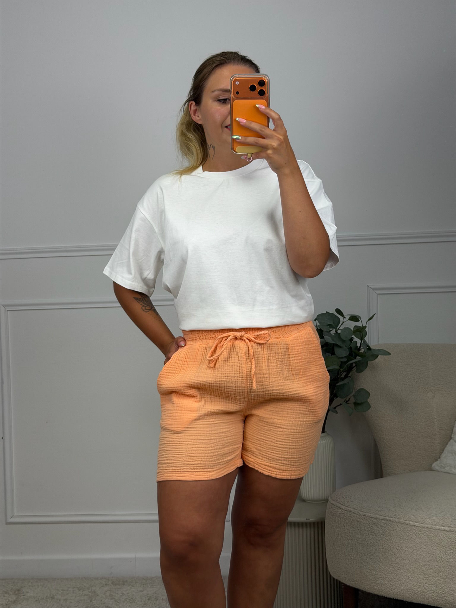 Short Erylna - saumon 