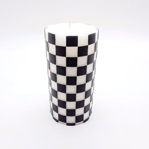 White & Black Checkered Candle RaceChex