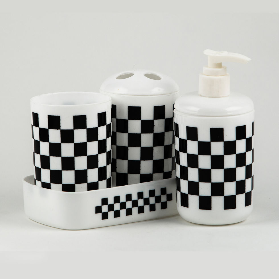 Thumbnail: Checkered 4-Piece Bathroom Set