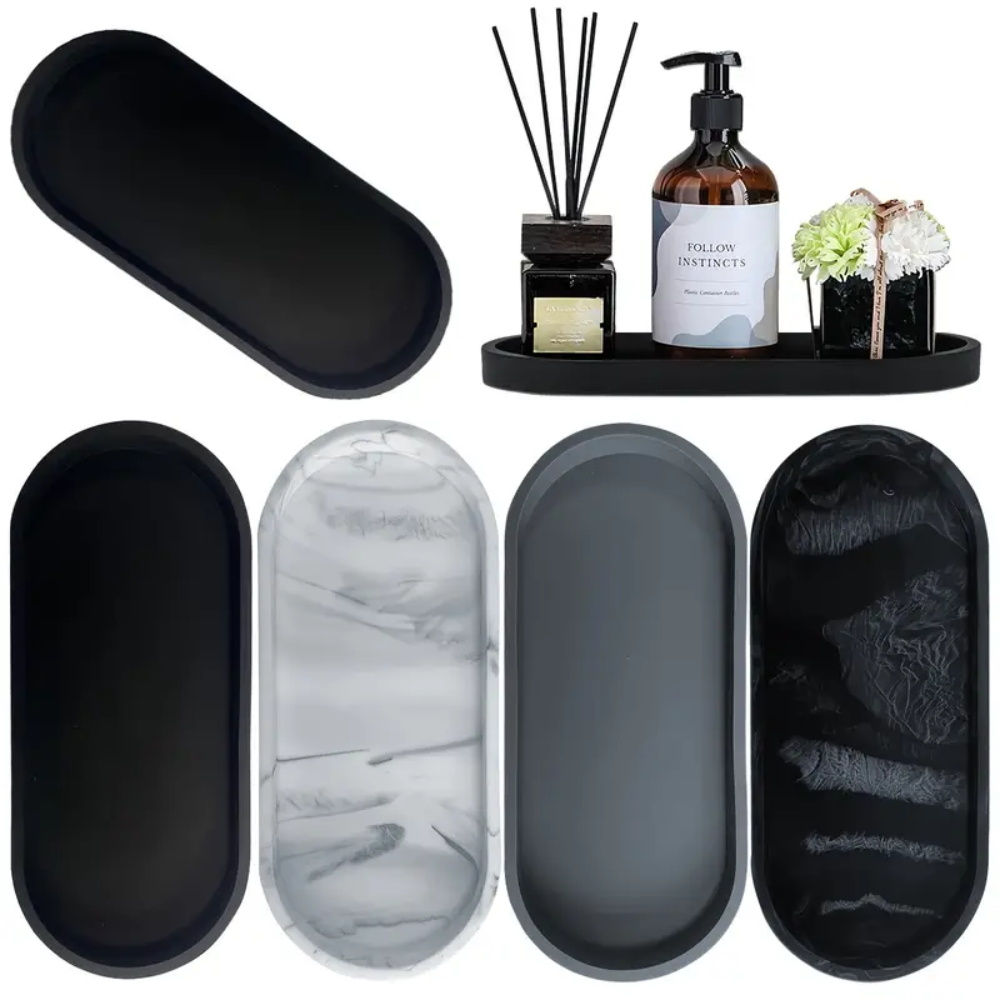 1Pc Bathroom Dressing Silicone Tray, Rectangular Dishwashing Liquid and Sponge R