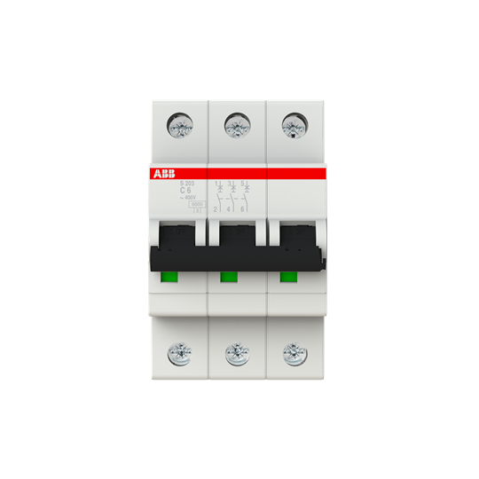 INTERRUPTOR TERMOMAGN?TICO S203-C6 3POLOS 6AMP 6KVA