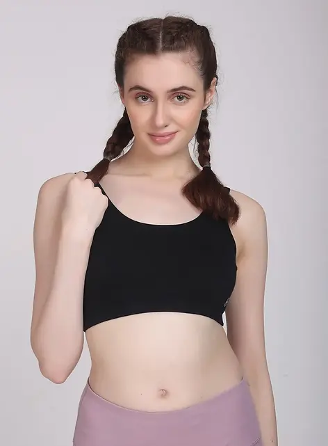 Black Women Sports Bra Non Padded Sports Bra