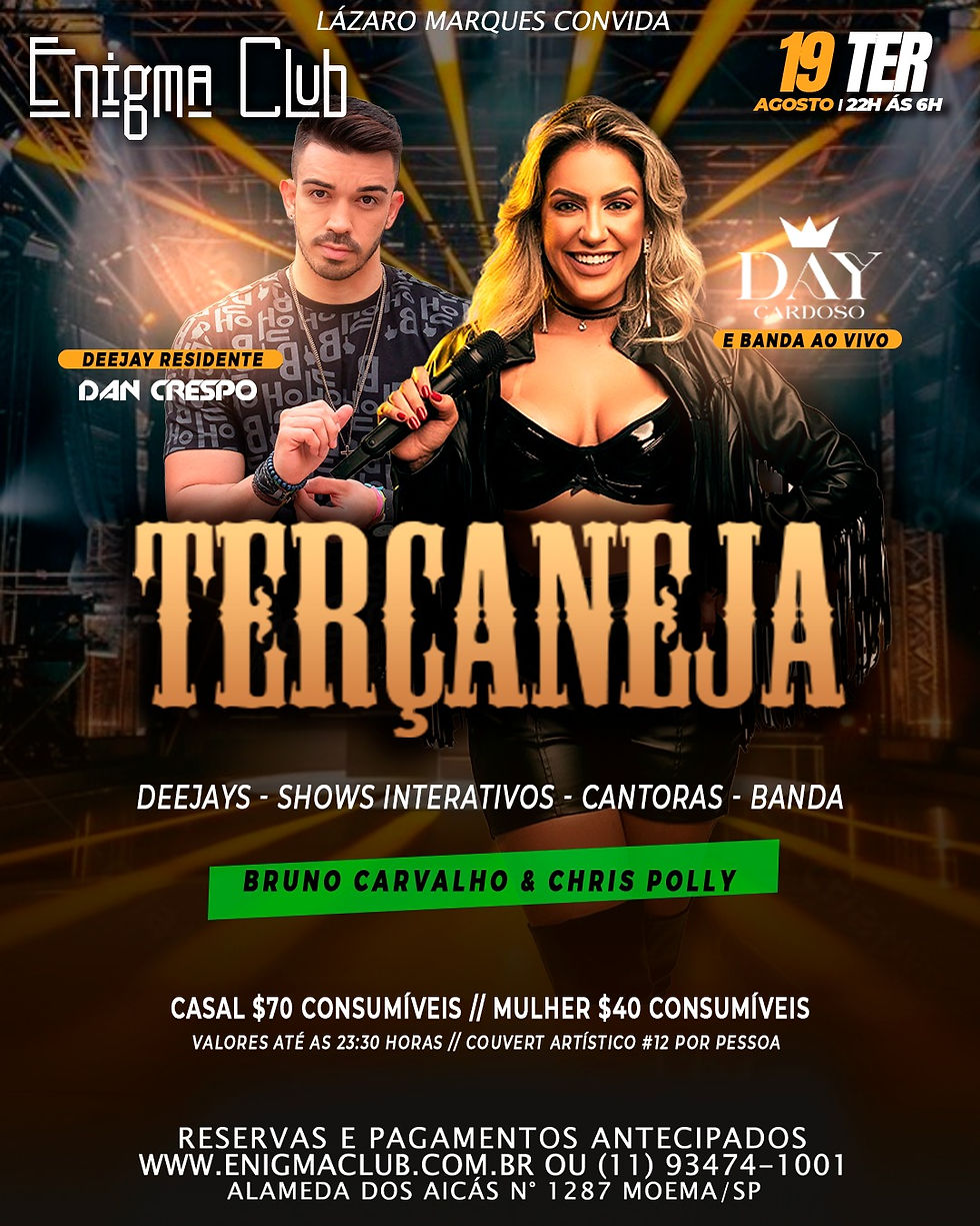 19/08 - TERÇANEJA - BANDA AO VIVO DE EVELLY VIEIRA | Das 22h às 6h