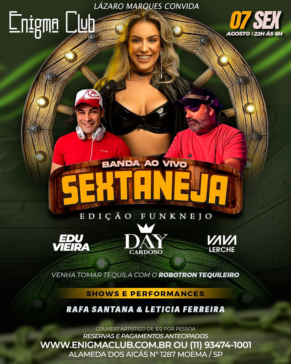 07/08- SEXTA - FEIRA 🔥🎶 SEXTANEJA — EDIÇÃO FUNKNEJO  | DAS 22H ÀS 6H
