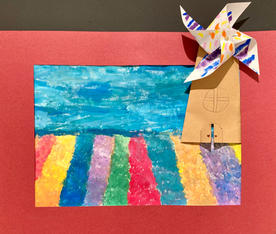 Windmill in Tulip Field