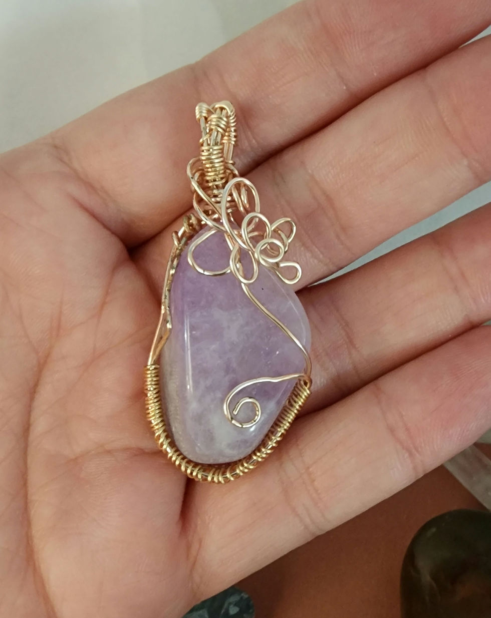 Thumbnail: Amethyst pendant necklace, amethyst wire wrapped jewelry 