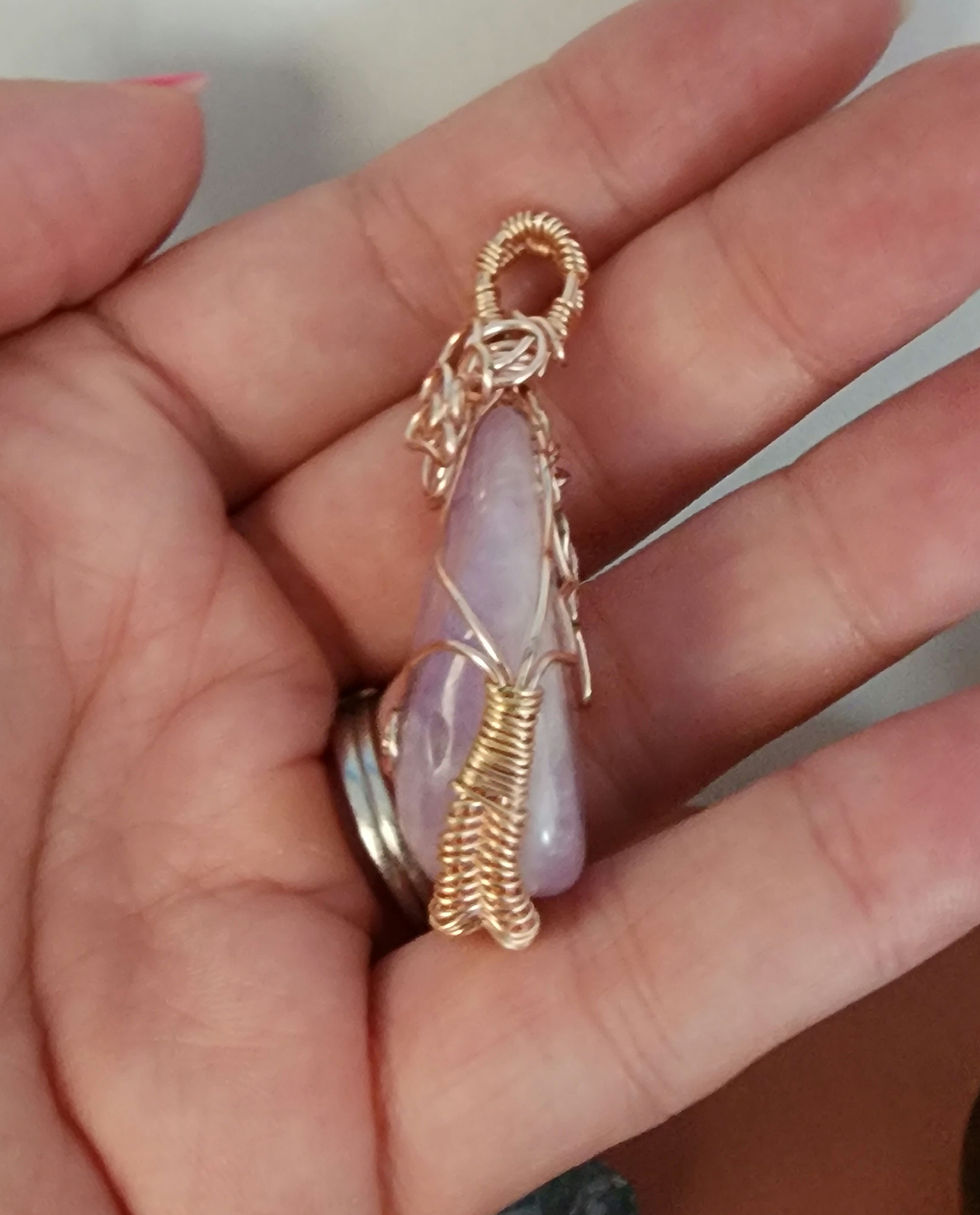 Thumbnail: Amethyst pendant necklace, amethyst wire wrapped jewelry 