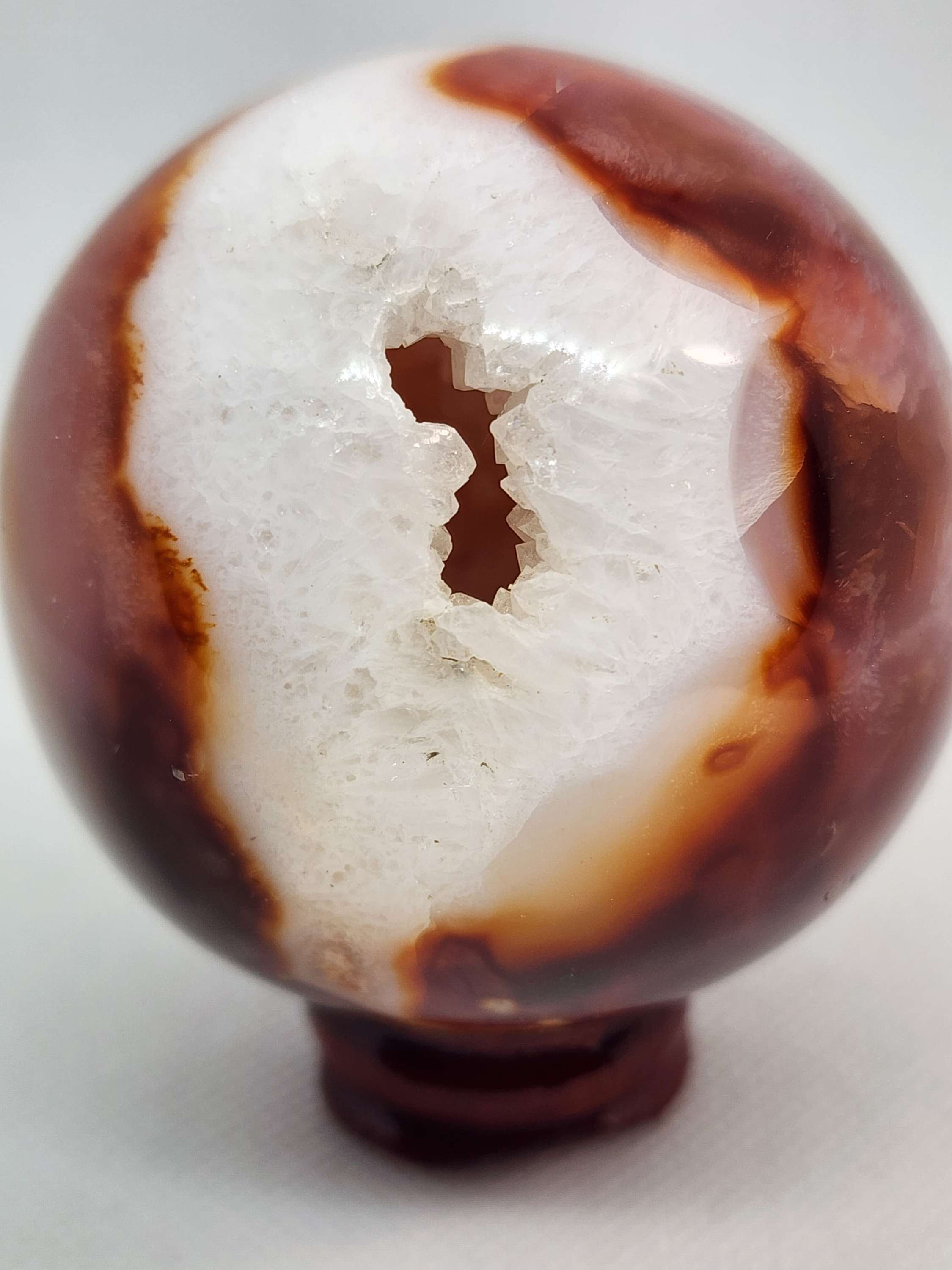 Druzy Carnelian Agate Sphere polished crystal 