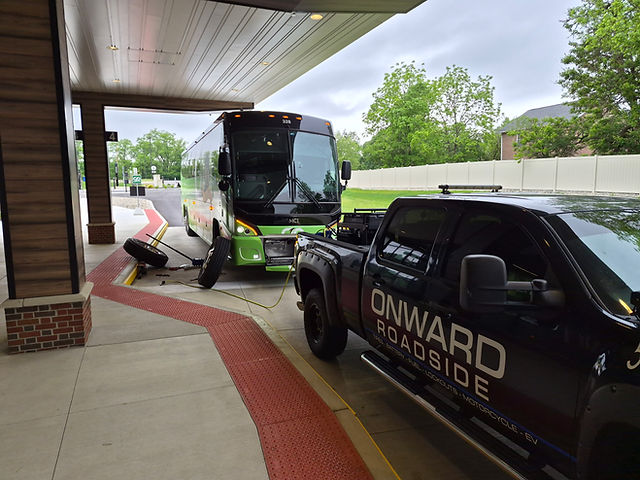 onward roadside tour bus heavy duty tire change
