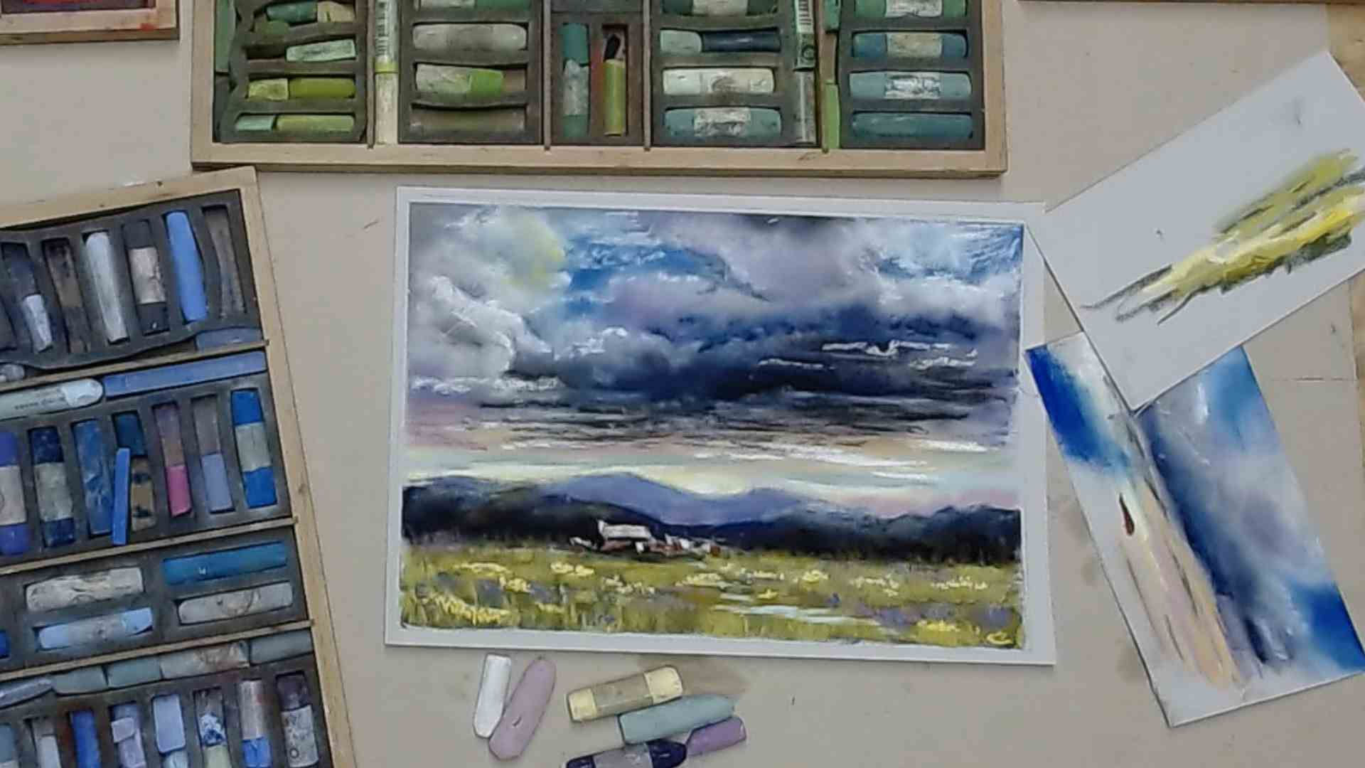 Dramatic skies, Pastel Tutorial