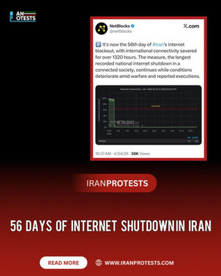 56 DAYS OF INTERNET SHUTDOWNIN IRAN