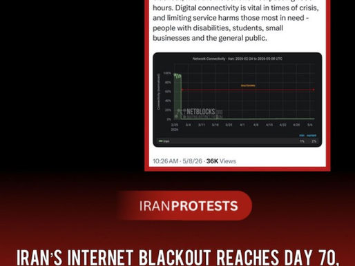 IRAN'S INTERNET BLACKOUT REACHES DAY 70, OVER 1,656 HOURS OFFLINE