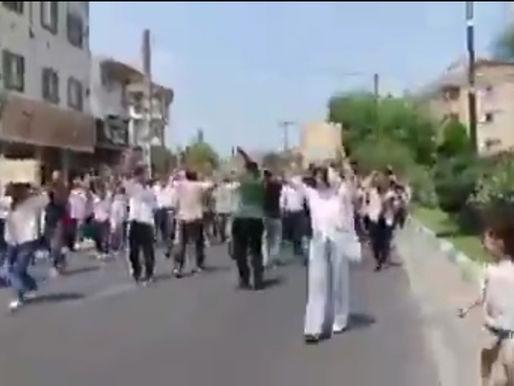 Angry residents flooding the streets.