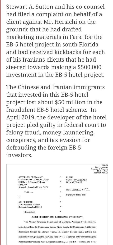 F-7submitted lawsuit against Herischi and his law firm