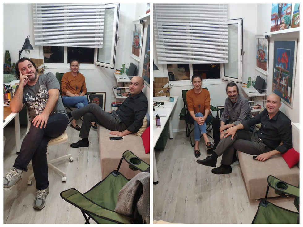 Sanatsever dostlarımın ziyaretleri devam ediyor / Art-lovers keep visiting my atelier...
