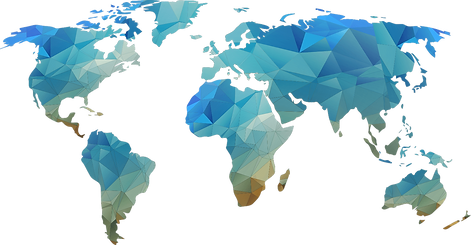 Blue World Map