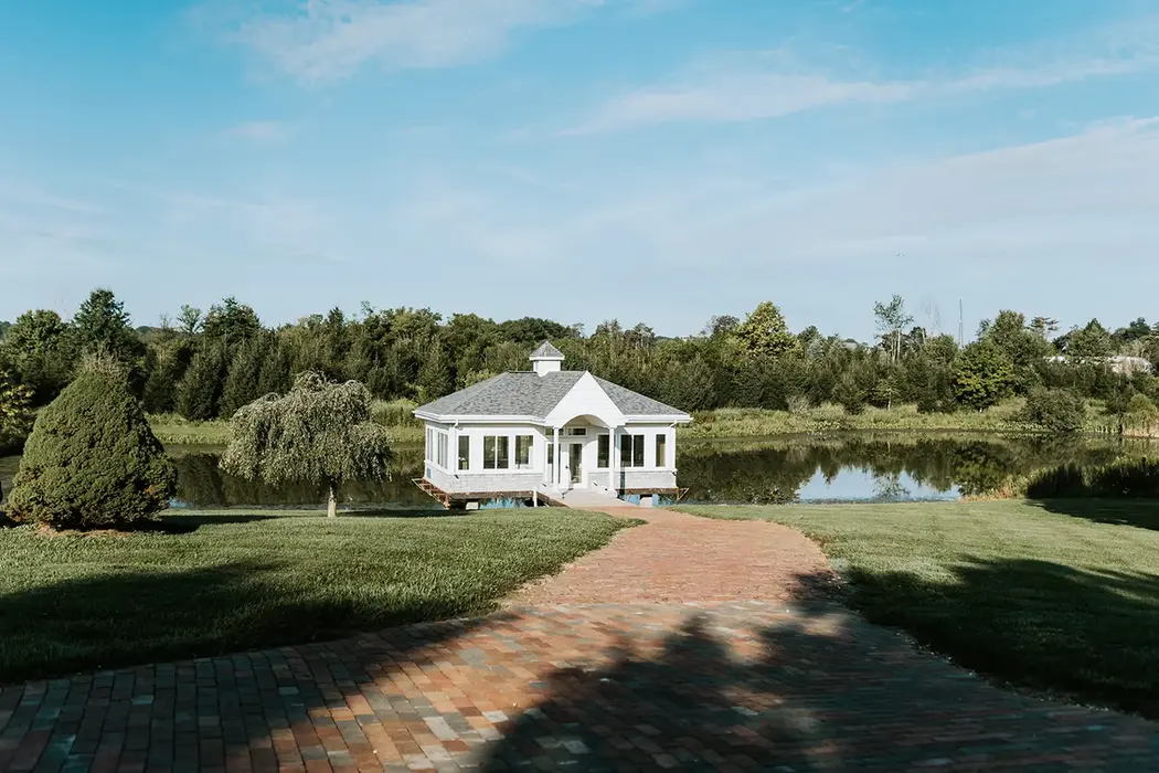 White lakeside Conservatory wedding venue at Union Manor