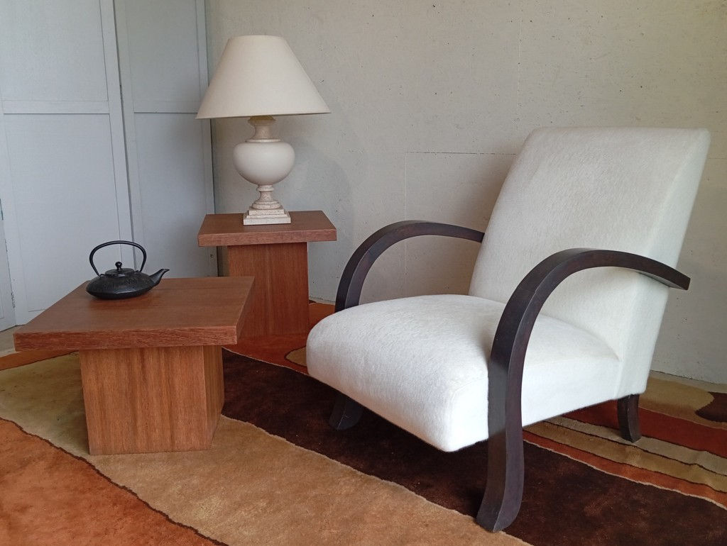 DUO DE TABLES BASSES ACAJOU MASSIF