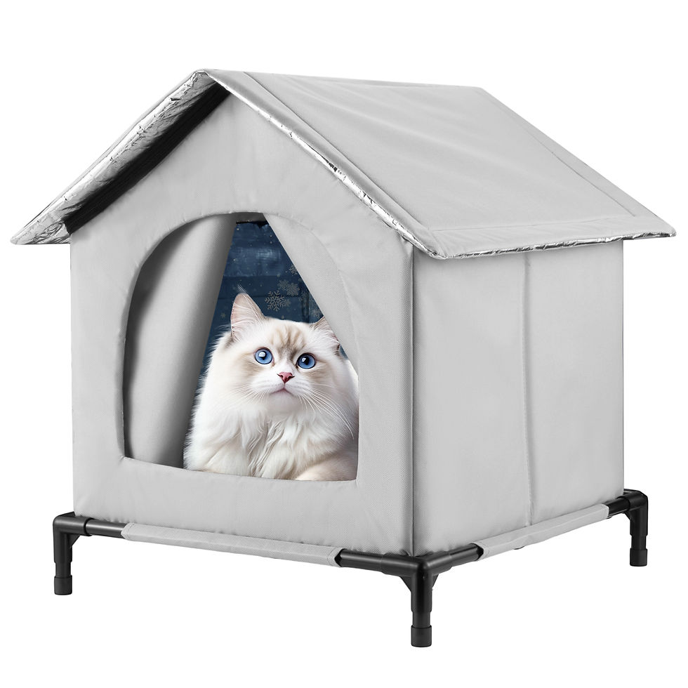 Main image for All-Season Waterproof Cat House with Winter Warm & Summer Cool Pet House Foldab