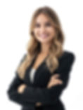Smiling businesswoman in black blazer, arms crossed