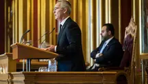 Jens Stoltenberg legger frem statsbudsjettet for 2027.