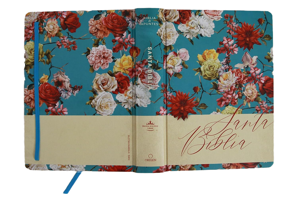 Miniatura: B. RV1960 Apuntes Azul Celeste Flores Tapa Dura