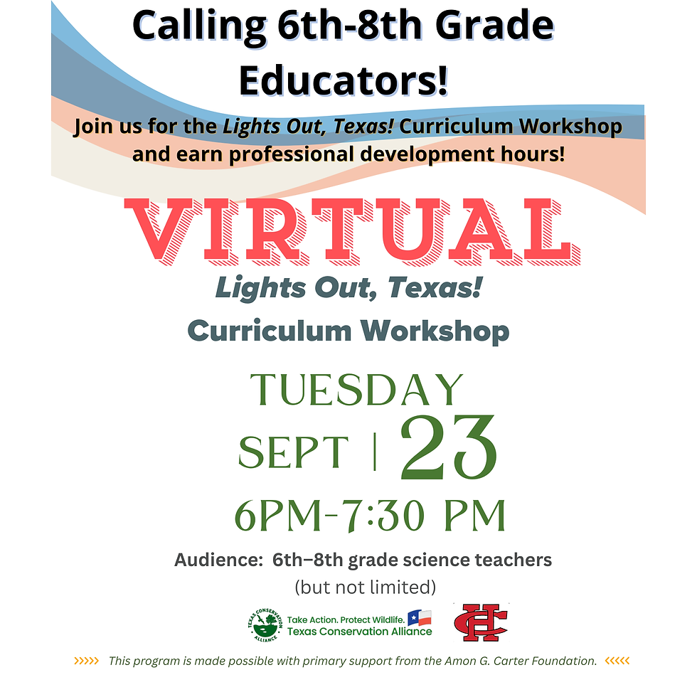 (Virtual) Lights Out, Texas! Middle School Curriculum Workshop