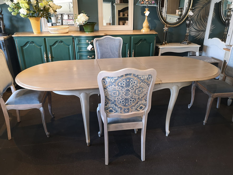 Thumbnail: Oval French Dining Table with middle extension