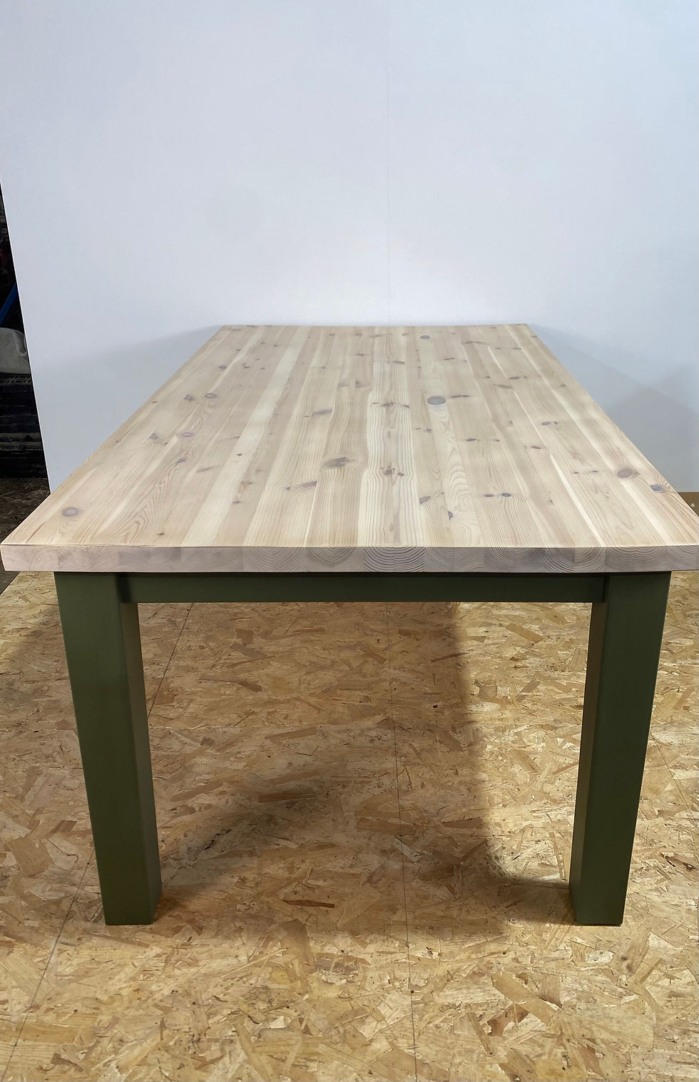 Thumbnail: Modern Rustic Kitchen Table / Country Kitchen Table / Pine Table with Blue Legs