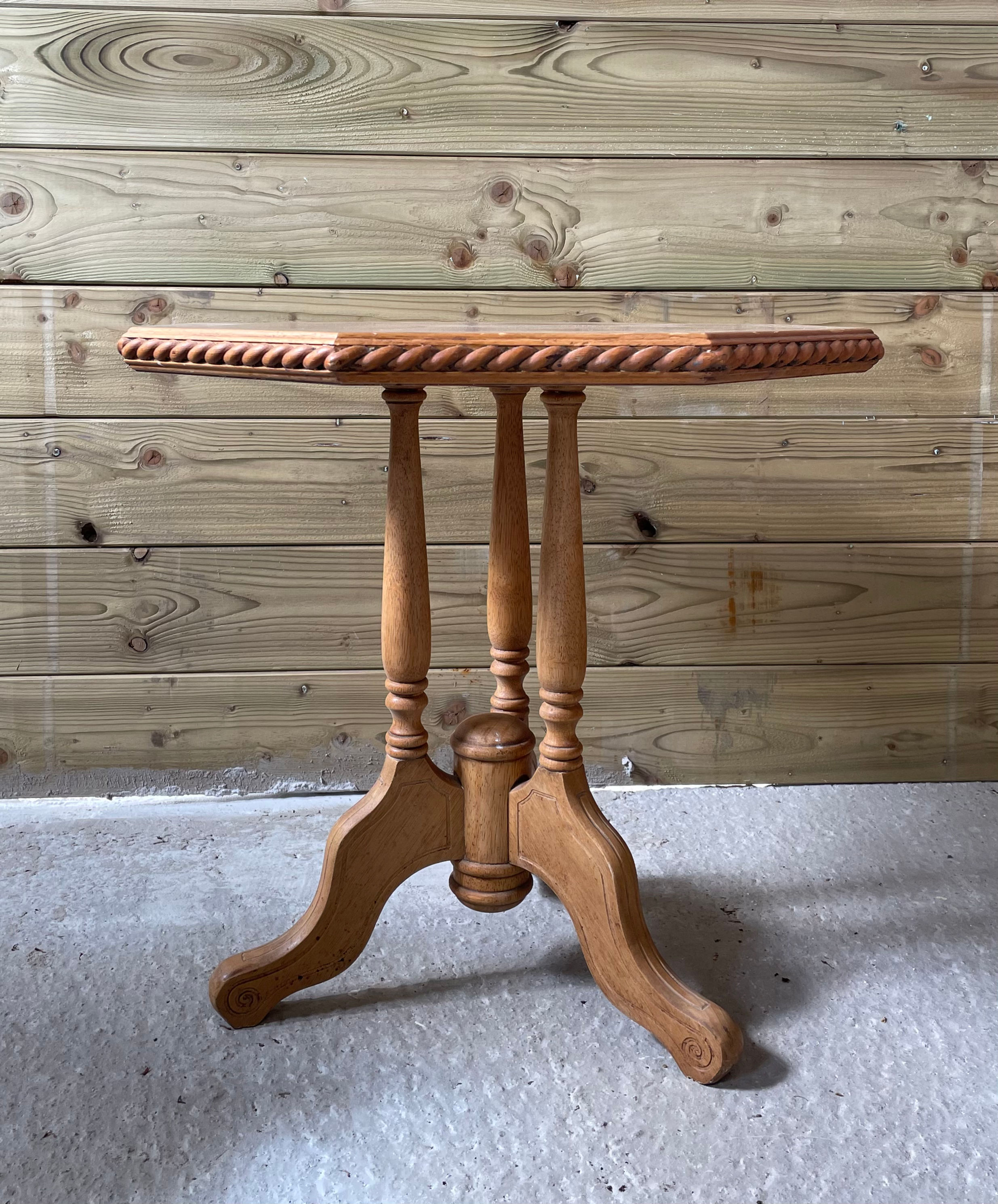 Octagonal Lamp Table with Rope Detail /Occasional Table / Side Table