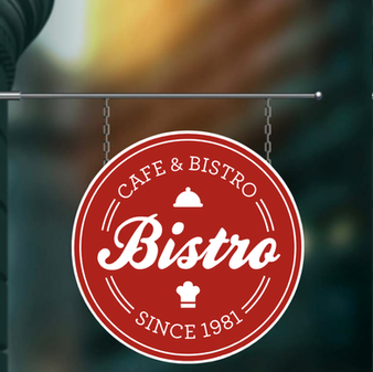 ound JBond sign with red “Bistro” logo and “Cafe & Bistro Since 1981” text.