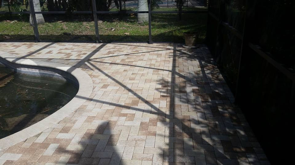 Pool patio pavers in Cape Coral, ready for maintenance.