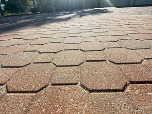 Cape Coral paver sealing project showing a restored driveway with rich, enhanced color after professional cleaning and sealing by AAA Pressure Washing.