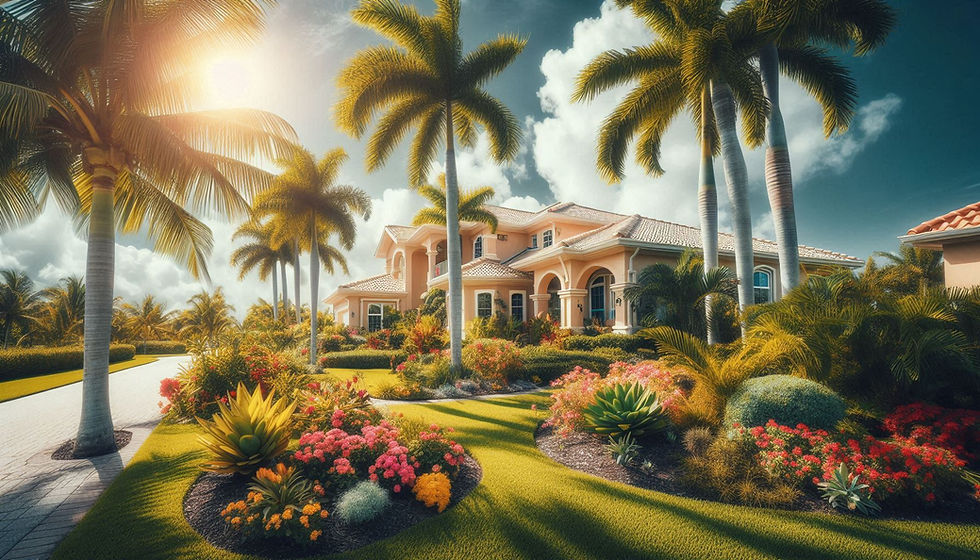 Professional pressure washing in Cape Coral during spring, removing dirt and mildew from a driveway under clear blue skies.