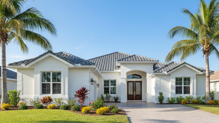 House washing Cape Coral home exterior improving curb appeal and property value with professional soft wash cleaning